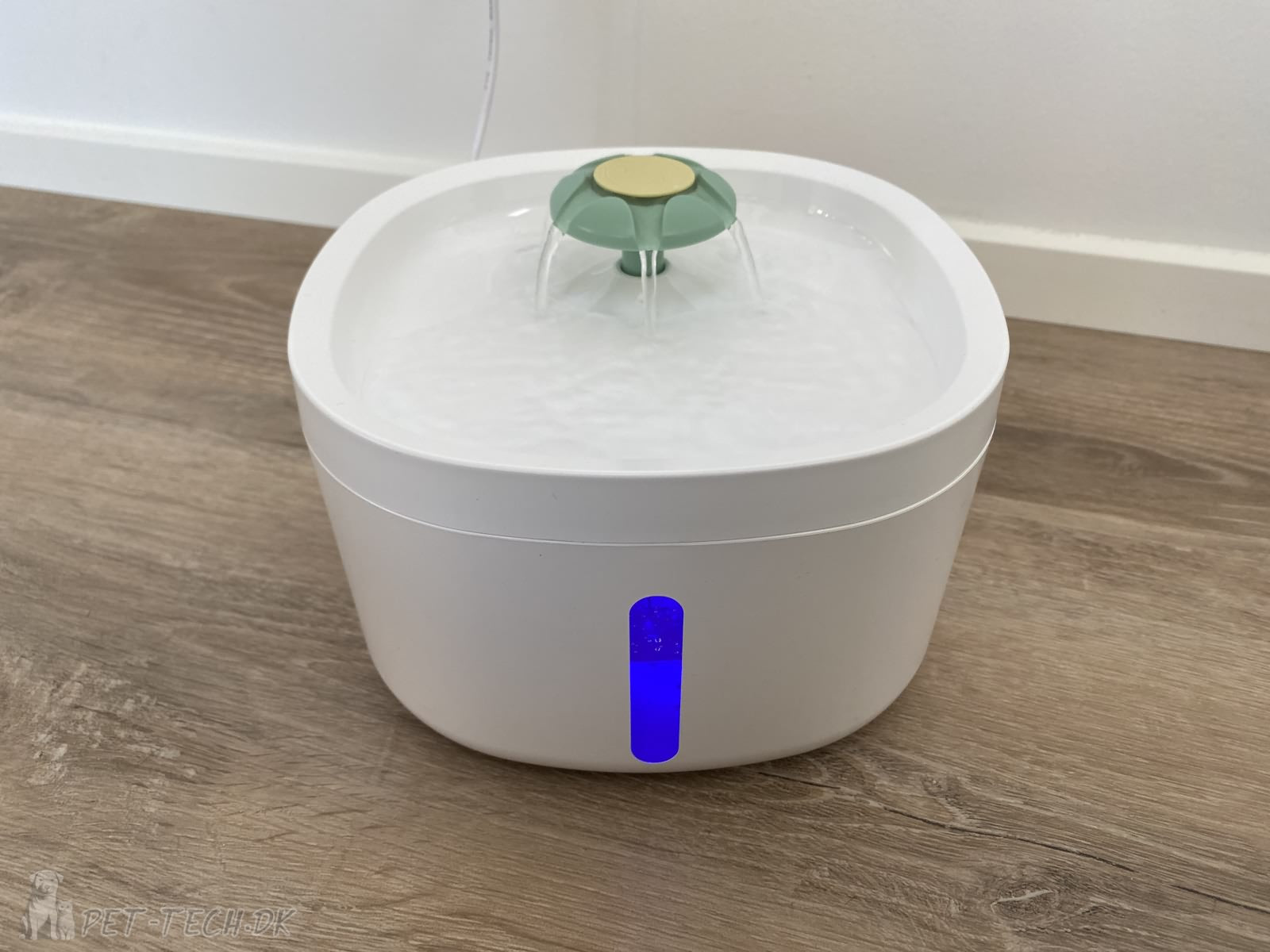 Drikkefontaene til katte og mindre hunde - hvid og grøn