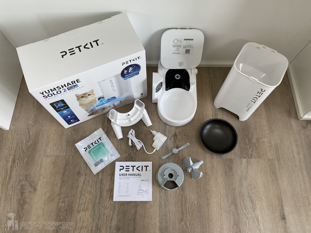 Foderautomat - PETKIT YumShare Solo 2 med AI Videokamera og Pet Facial Recognition