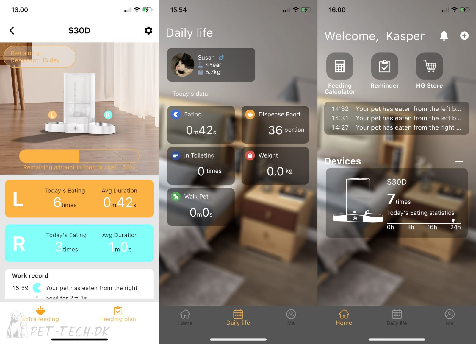 Appfunktioner - Foderautomat 5L med app til katte og mindre hunde