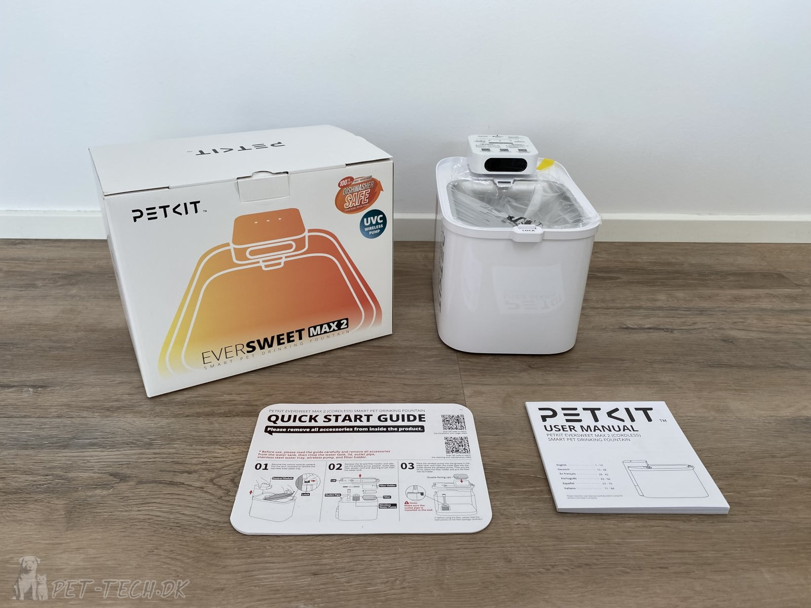 PETKIT EVERSWEET MAX 2 Ledningsfri Drikkefontæne med App og UV Pumpe