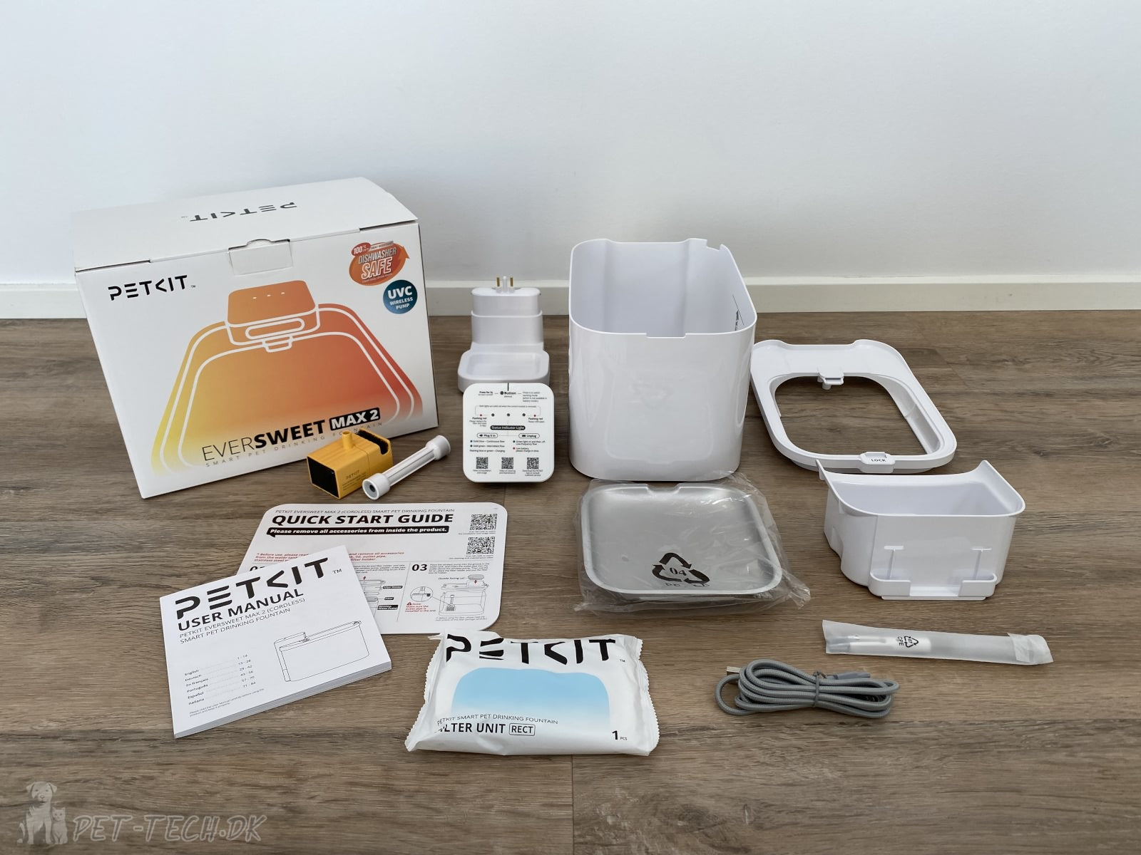 PETKIT EVERSWEET MAX 2 Ledningsfri Drikkefontæne med App og UV Pumpe