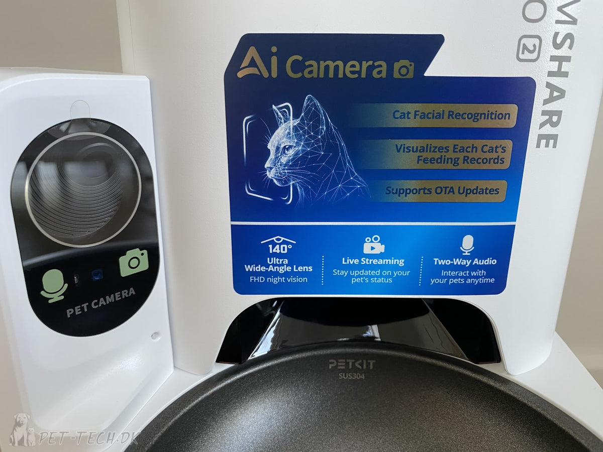 Foderautomat - PETKIT YumShare Solo 2 med AI Videokamera og Pet Facial Recognition